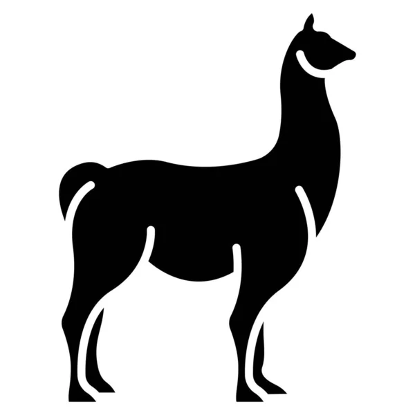 Icon Llama Isolated White Background — Stock Vector