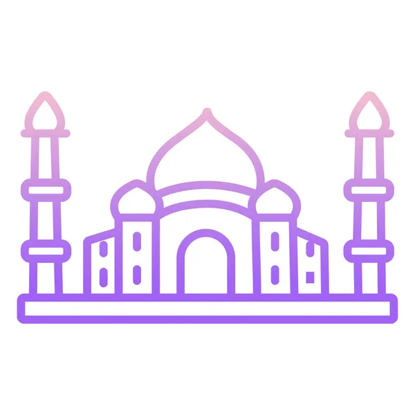 Taj Mahal Eenvoudige Pictogram Vectorillustratie — Stockvector