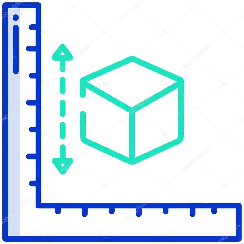 simple vector icon, illustration of 3d cube