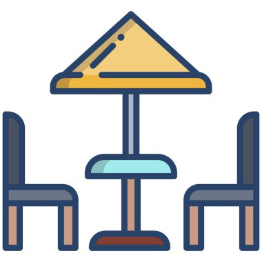 Plaj Sandalyesi simgesi basit bir illüstrasyon