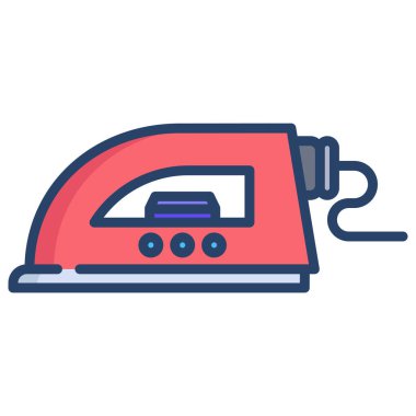 Ütü yapıyorum. Web simgesi basit illüstrasyon