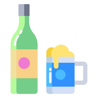 bira web simgesi, vektör illüstrasyonu 