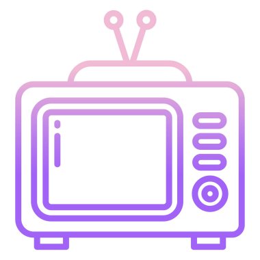 televizyon basit simgesi, vektör çizim