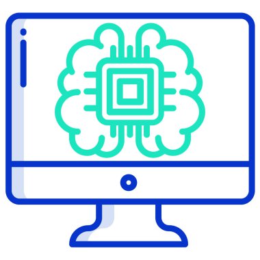 Bilgisayar monitörü. Basit vektör illüstrasyonu