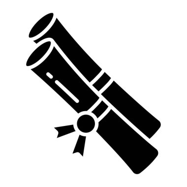 Beyaz arkaplan üzerinde kurdele ve yay simgesi olan diploma, vektör illüstrasyonu