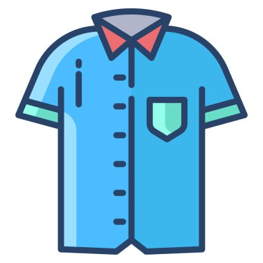 Beyaz arkaplanda basit vektör gömleği simgesi