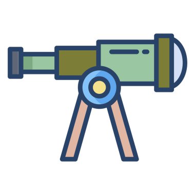 Teleskop basit simgesi, vektör çizim