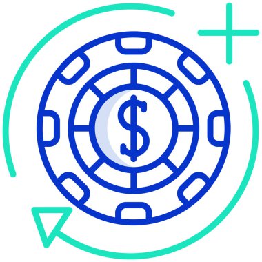 Basit vektör simgesi, bozuk para illüstrasyonu