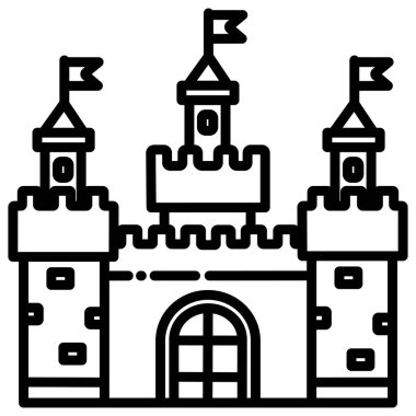 Şato. Web simgesi basit illüstrasyon