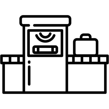 Basit vektör simgesi, bagaj tarayıcısının çizimi