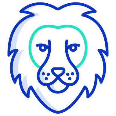 aslan web simgesi, vektör illüstrasyonu