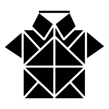 Beyaz arkaplanda basit vektör gömleği simgesi