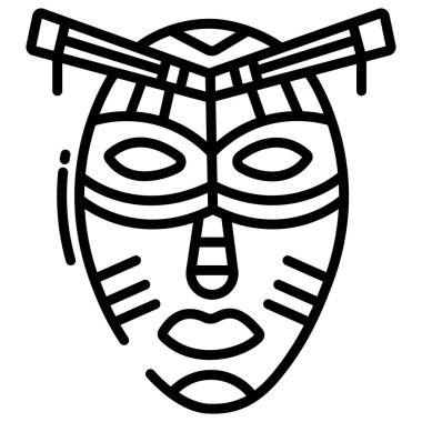 Afrikalı maskesinin vektör illüstrasyonu
