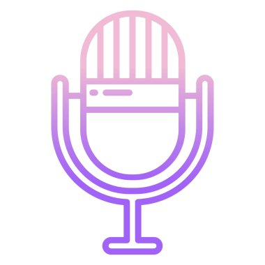 mikrofon web simgesi, vektör çizim 