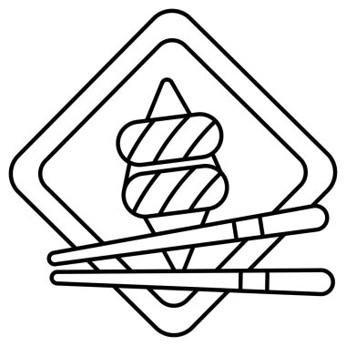 Suşi basit simge, vektör illüstrasyonu