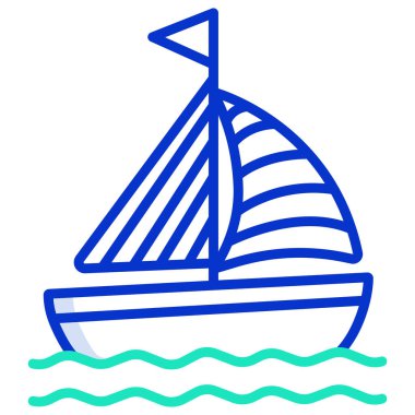 Beyaz arkaplanda basit vektör gemi simgesi