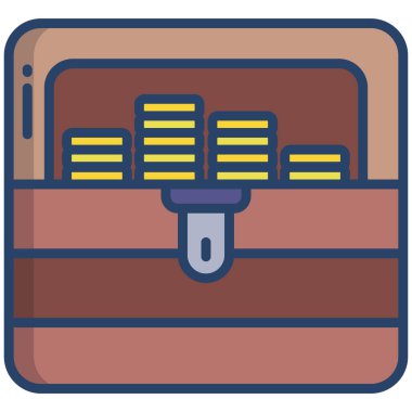 Hazine basit simgesi, vektör illüstrasyonu