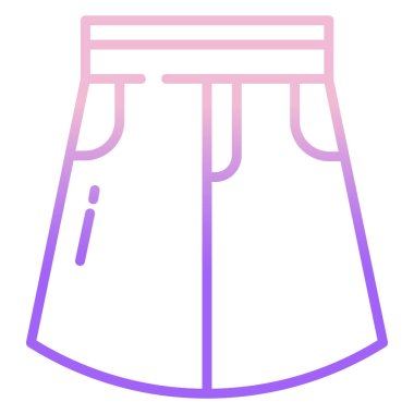 Beyaz arkaplanda basit vektör etek simgesi