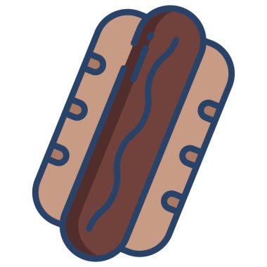 hot dog web simgesi, vektör illüstrasyonu 