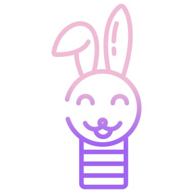 Paskalya yumurtası tasarımı olan sevimli bir tavşan.