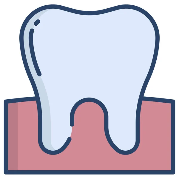 Dente Semplice Icona Vettoriale Sfondo Bianco — Vettoriale Stock