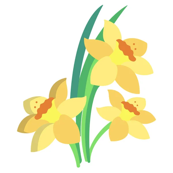 Flor Narciso Icono Web Ilustración Simple — Vector de stock