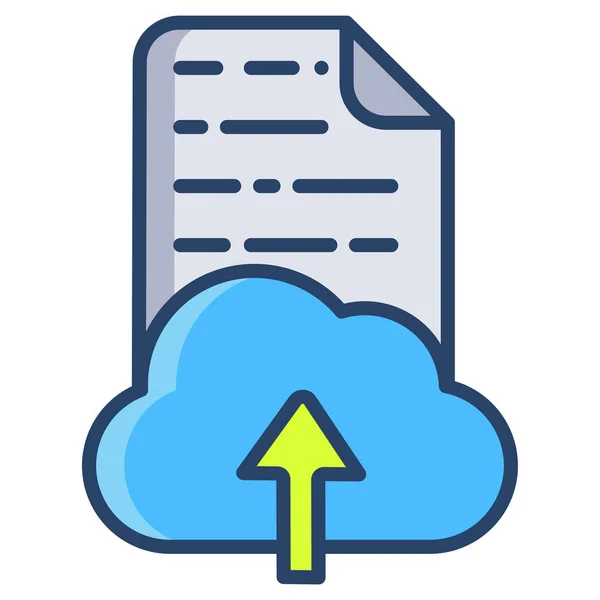 Computación Nube Ilustración Simple — Archivo Imágenes Vectoriales