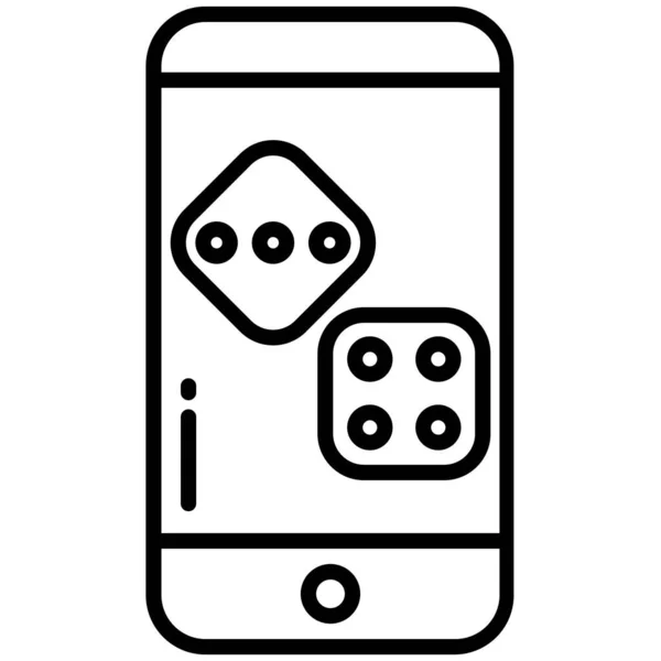 Dice Phone Web Icon Simple Design — Stock Vector