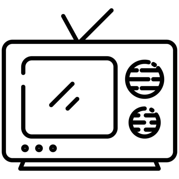 Televizyon Web Simgesi Basit Illüstrasyon — Stok Vektör