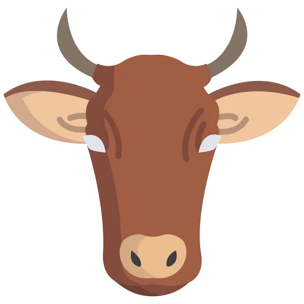 Vaca Ícone Web Ilustração Simples —  Vetores de Stock