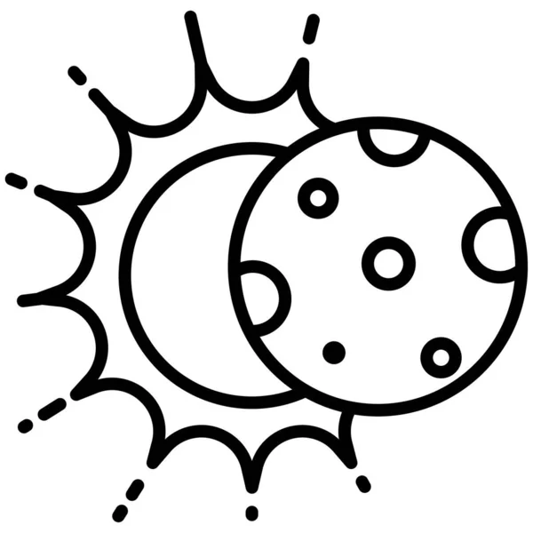 Eenvoudige Vector Zonsverduistering Pictogram Witte Achtergrond — Stockvector