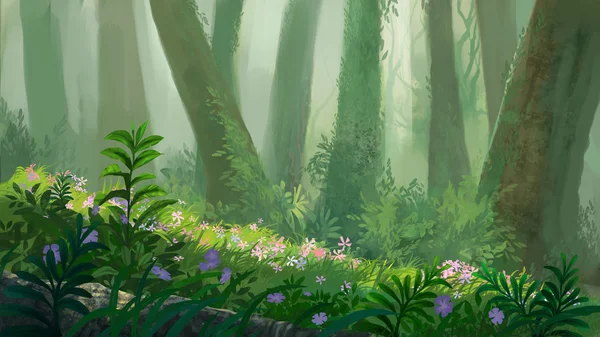Dans l'illustration de forêt — Photo