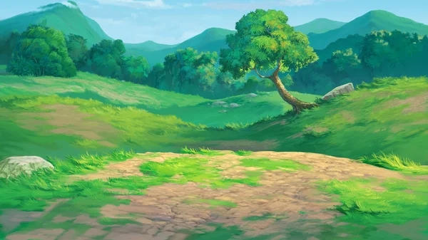 Meadow background painting — Stock Photo, Image