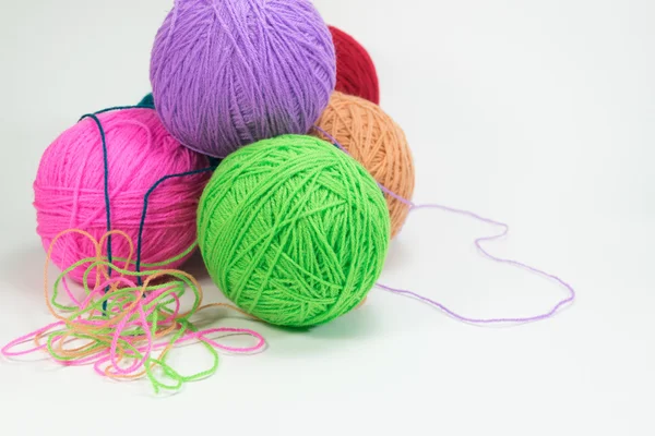 Yarn ball on white background Royalty Free Stock Images