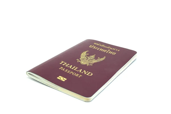 Beyaz arka planda izole Tayland pasaportu