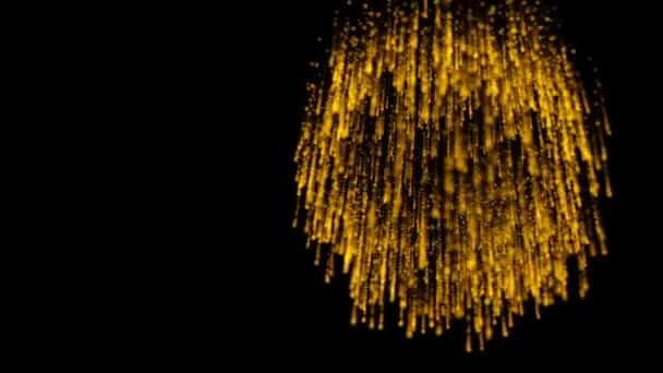 Gold Fireworks Isolated — Stock Video