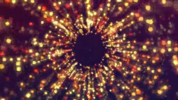 Tunnel Particules Scintillantes Particules Brillantes Fond — Video