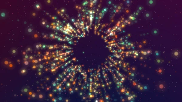 粒子トンネルの輝き 背景輝く金粒子 — ストック写真
