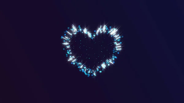 Νέον Φώτα Αγάπη Καρδιά Και Ρομαντική Αφηρημένη Λάμψη Σωματίδια — Φωτογραφία Αρχείου