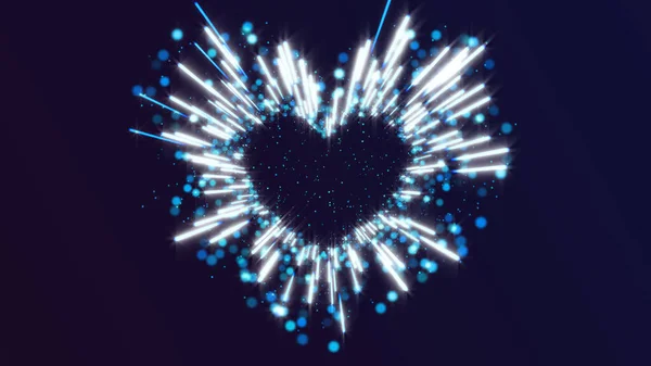 Luces Neón Amor Corazón Romántica Abstracta Brillo Partículas —  Fotos de Stock