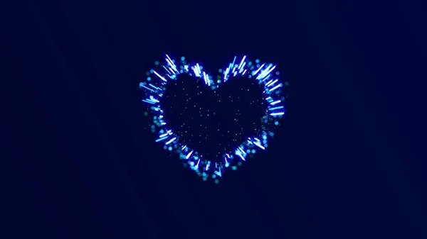 Neon Lights Love Heart Romantic Streszczenie Świecące Cząstki — Zdjęcie stockowe