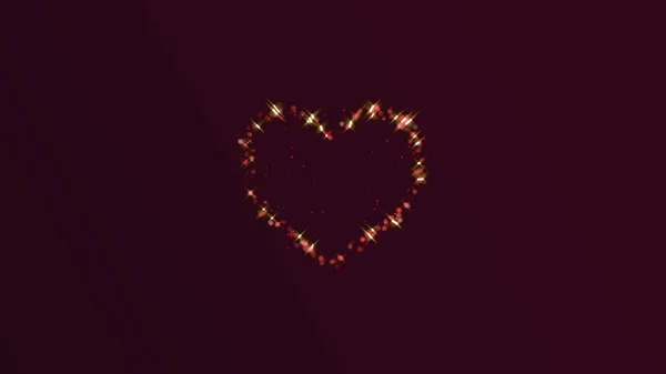 Neonljus Kärlek Hjärta Och Romantisk Abstrakt Glöd Partiklar — Stockfoto
