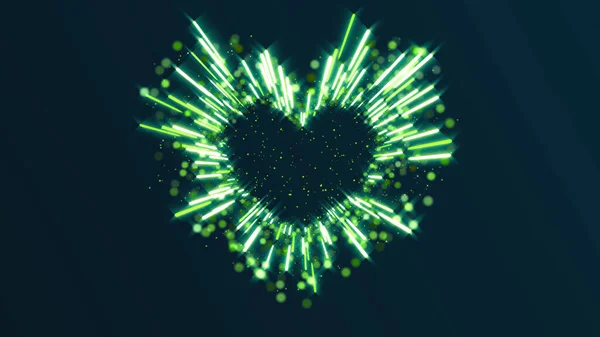 Luces Neón Amor Corazón Romántica Abstracta Brillo Partículas — Foto de Stock