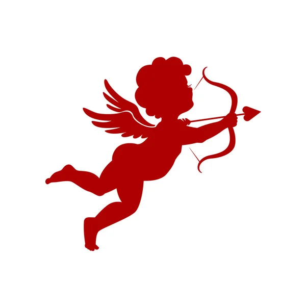 Cupido silhouette vettoriale illustrazione — Vettoriale Stock