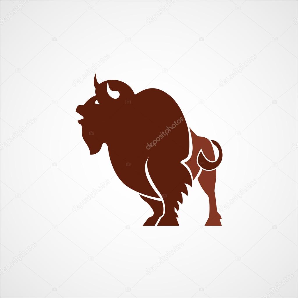 Bison buffalo leader logo sign isolated vector