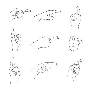 işaret parmağı el beyaz arka plan üzerinde ayarla