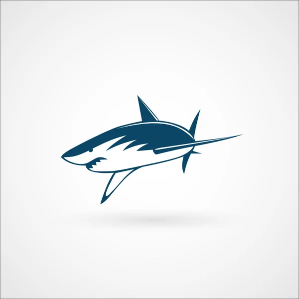 Signe de logo attaque de requin sur fond blanc illustration vectorielle — Image vectorielle