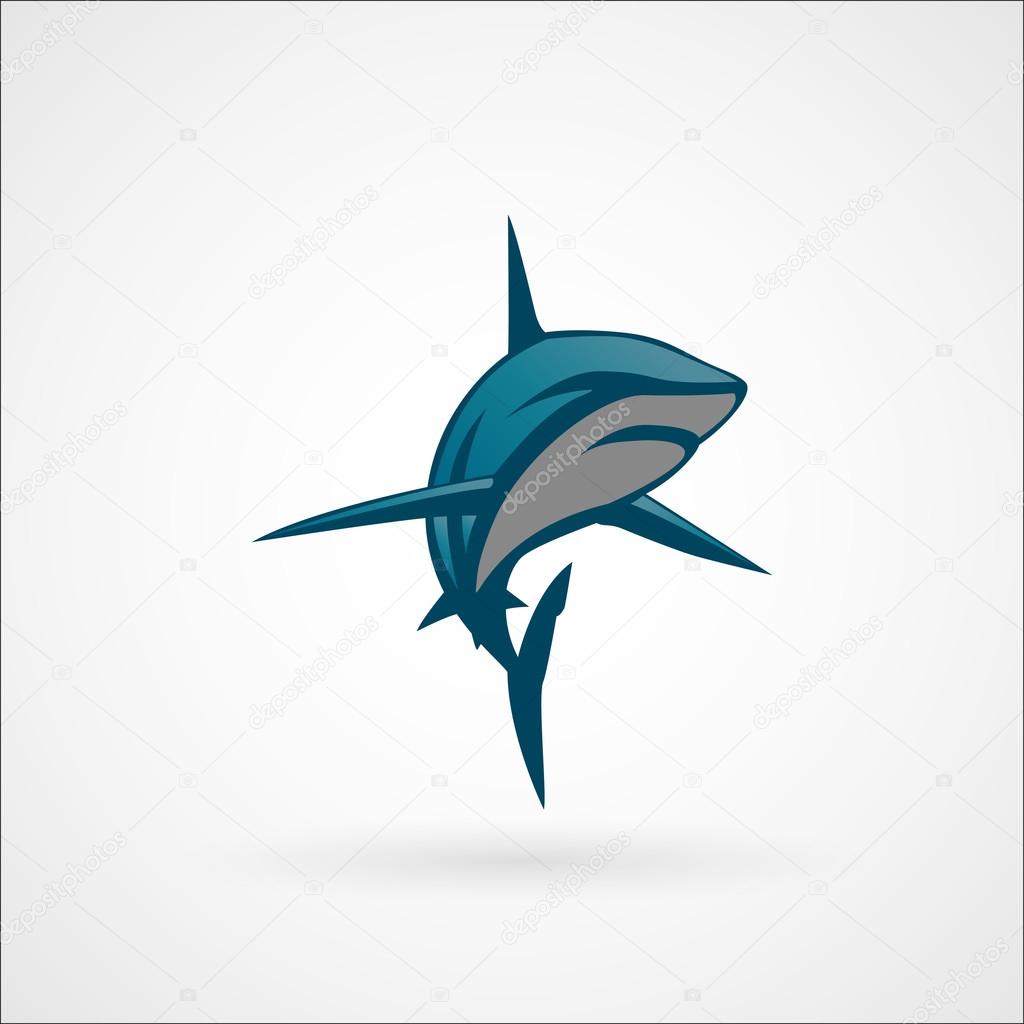 Shark blue logo sign vector illustration isolated