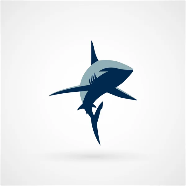 Shark logo sign two colors vector illustration on white backgrou — Stock Vector