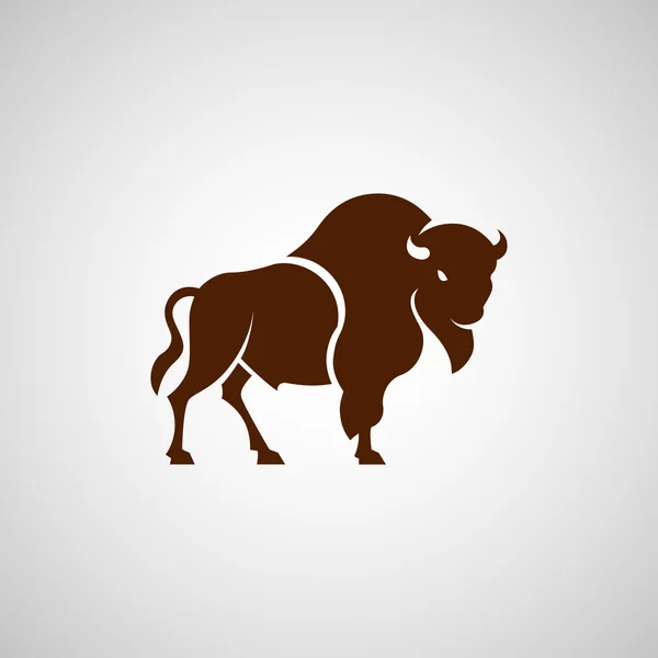 Segno logo bisonte americano su sfondo bianco — Vettoriale Stock